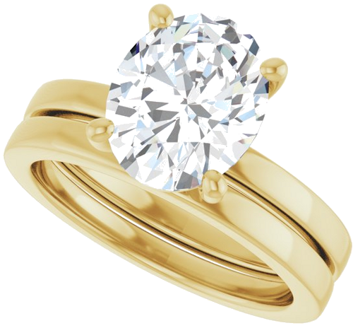 Sužadėtuvių Žiedas „Solitaire“ 10k yellow gold Oval 10mm x 8mm (10)
