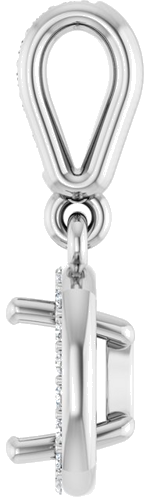 Pakabukas „Accented Halo-Style“ 14k white gold Cushion 6mm (3)