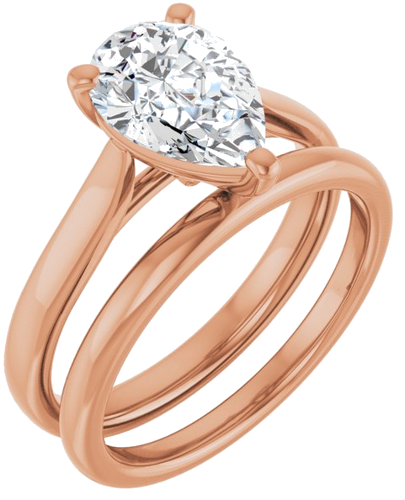 Sužadėtuvių Žiedas 14k rose gold Pear 10mm x 7mm (6)
