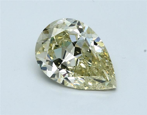 3.32 carat Fancy Greenish Yellow-SI2 Natūralus Pear Deimantas (1)