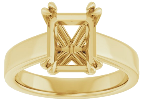 Sužadėtuvių Žiedas „Solitaire“ 585 Geltonojo Aukso Emerald 9mm x 7mm (3)