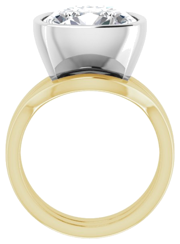 14K Yellow White 12 mm Cushion Solitaire Engagement Ring Mounting (7)