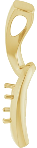 Pakabukas „Solitaire Freeform“ 14k yellow gold Oval 6mm x 4mm (3)