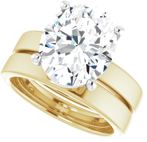 Sužadėtuvių Žiedas „Solitaire“ 14k yellow/white gold Oval 12mm x 10mm (10)