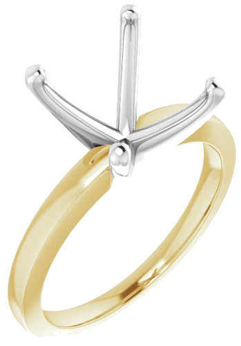 Sužadėtuvių Žiedas „Solitaire“ 585 Baltojo Ir Geltonojo Aukso Oval 12mm x 10mm (1)