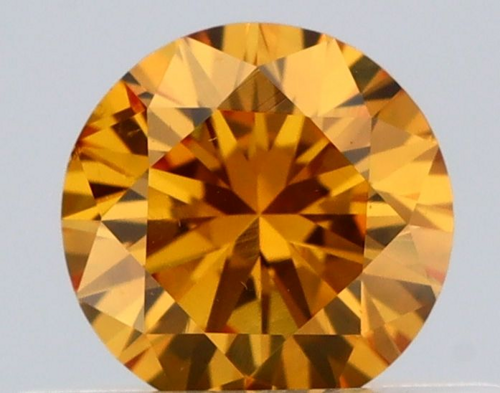 0.34 carat Fancy Vivid Orangy Yellow-VS2 GD cut Natūralus Round Deimantas (1)