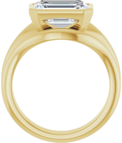 Sužadėtuvių Žiedas „Bezel-Set Solitaire“ 10k yellow gold Emerald 10mm x 8mm (7)
