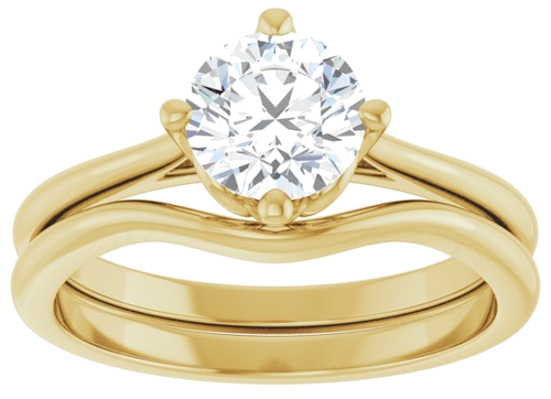 14K Yellow 6.5 mm Round Solitaire Engagement Ring Mounting (8)