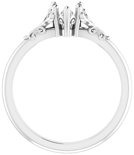 Sužadėtuvių Žiedas „Solitaire“ 10k white gold Heart 5mm (2)
