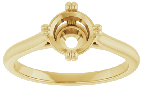 Sužadėtuvių Žiedas „Solitaire“ 585 Geltonojo Aukso Round 6.5mm (3)