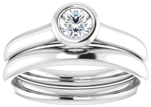 14K White  4.1 mm Round Solitaire Engagement Ring Mounting (8)