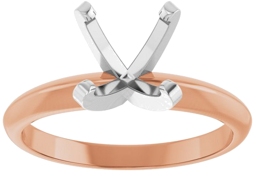 Sužadėtuvių Žiedas „Lightweight Solitaire“ 14k rose/white gold Round 7.8mm x 8.6mm (3)