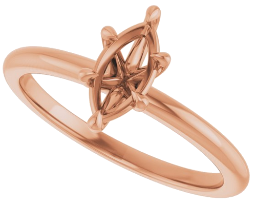 Sužadėtuvių Žiedas 585 Rožinis Aukso Marquise 8mm x 4mm (5)