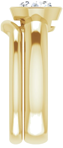 Sužadėtuvių Žiedas „Bezel-Set Solitaire“ 585 Geltonojo Aukso Round 7.4mm (9)