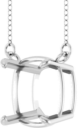 Pakabukas „Solitaire“ 14k white gold Cushion 10mm (2)