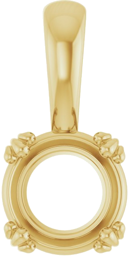 Pakabukas „Decorative Prong Solitaire“ 14k yellow gold Round 7.4mm (1)
