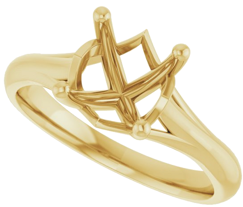 Sužadėtuvių Žiedas „Solitaire“ 585 Geltonojo Aukso Round 8mm (5)