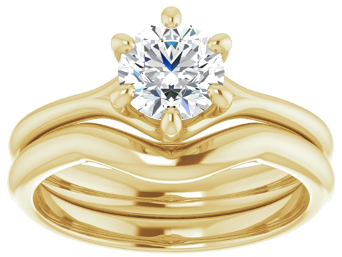 10K Yellow 6 mm Round Engagement Ring Mounting (8)