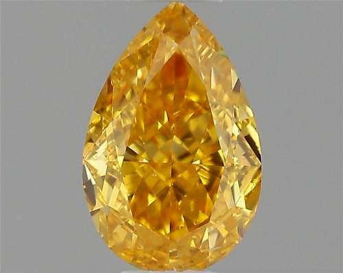 0.31 carat Fancy Vivid Orangey Yellow-SI1 Natūralus Pear Deimantas (1)