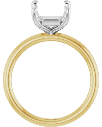 Sužadėtuvių Žiedas „Claw-Prong Solitaire“ 14k yellow/white gold Emerald 10mm x 8mm (2)