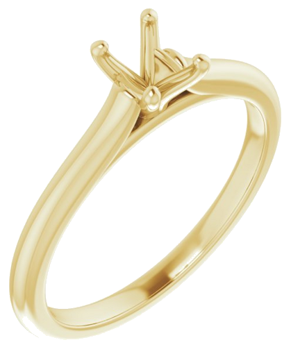 18K Yellow 6x4 mm Oval Solitaire Engagement Ring Mounting (1)
