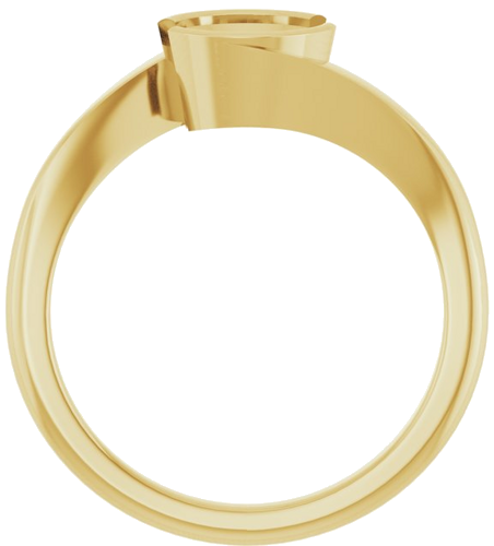 Sužadėtuvių Žiedas „Half-Bezel Solitaire“ 14k yellow gold Round 6.5mm (2)