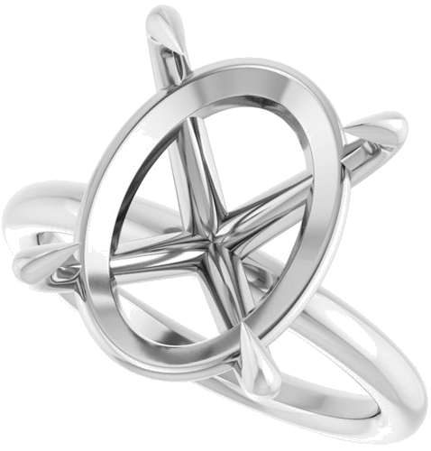 Sužadėtuvių Žiedas „Claw-Prong Solitaire“ 14k white gold Oval 16mm x 12mm (5)
