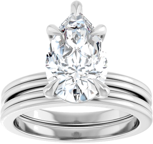 Sužadėtuvių Žiedas „Claw-Prong Solitaire“ 14k white gold Pear 12mm x 7.5mm (8)