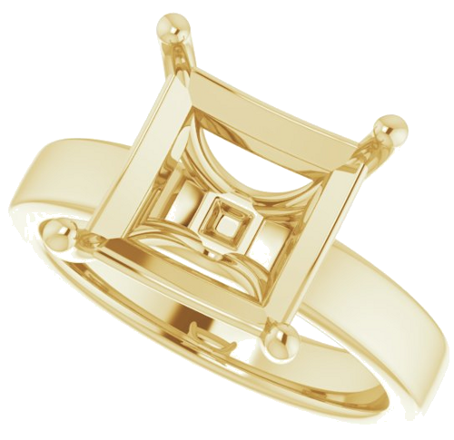 Sužadėtuvių Žiedas „Solitaire“ 14k yellow gold Square 9mm (5)