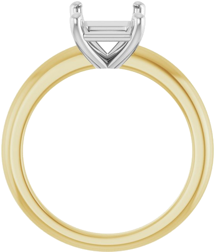Sužadėtuvių Žiedas 14k yellow/white gold Emerald 9mm x 7mm (2)