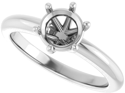 Sužadėtuvių Žiedas 14k white gold Round 6.5mm (5)