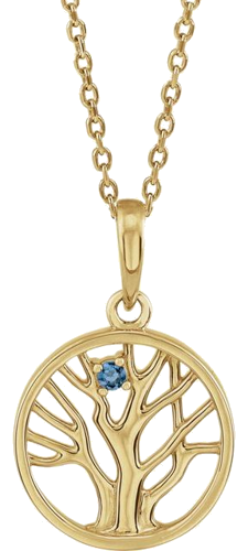 Pakabukas „Petite Family Tree“ 585 Geltonojo Aukso Round 1.5mm (4)