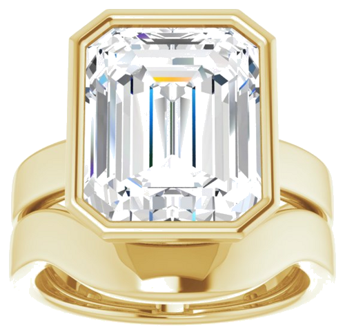 Sužadėtuvių Žiedas „Bezel-Set Solitaire“ 14k yellow gold Emerald 12mm x 10mm (8)