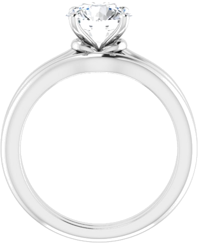 14K White  7.4 mm Round Solitaire Engagement Ring Mounting (7)