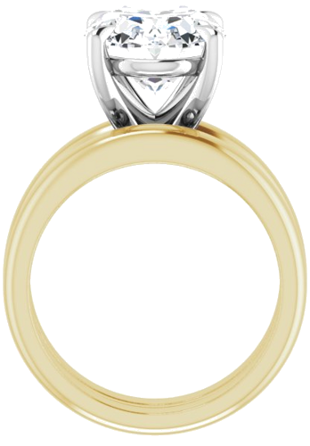 Sužadėtuvių Žiedas „Claw-Prong Solitaire“ 14k yellow/white gold Oval 12mm x 10mm (7)