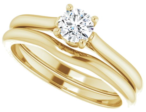 Sužadėtuvių Žiedas „Solitaire“ 10k yellow gold Round 4.4mm (10)