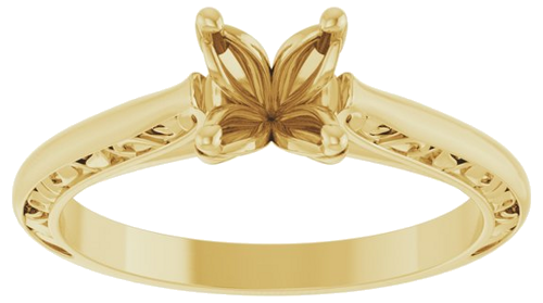 Sužadėtuvių Žiedas „Solitaire Sculptural“ 14k yellow gold Round 5.8mm (3)