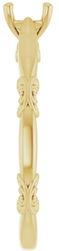 Sužadėtuvių Žiedas „Solitaire Sculptural“ 14k yellow gold Round 5.2mm (4)