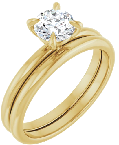 Sužadėtuvių Žiedas „Solitaire“ 10k yellow gold Round 5.8mm (6)