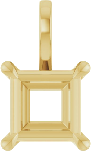 Pakabukas „Solitaire“ 14k yellow gold Square 6mm (1)