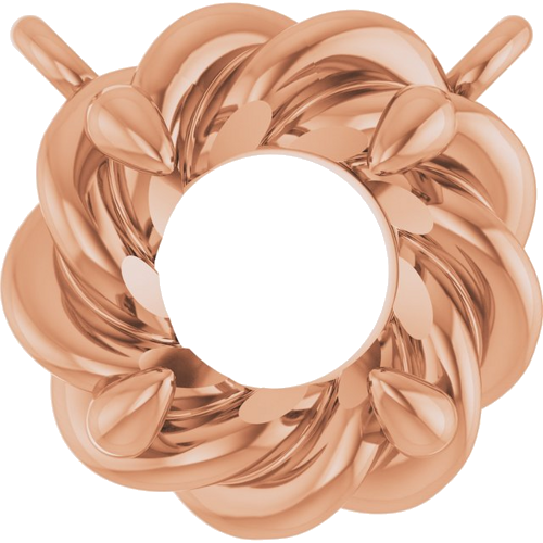Pakabukas „Claw-Prong Rope“ 14k rose gold Round 5mm (1)