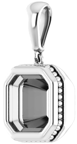 Pakabukas „Bezel-Set Solitaire“ 10k white gold Asscher 10mm (2)