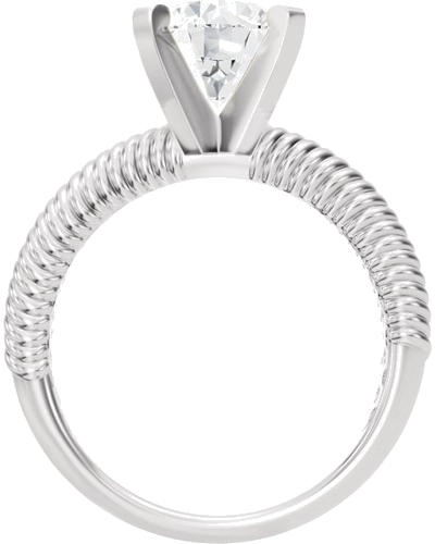 Sužadėtuvių Žiedas „Solitaire Rope“ 14k white gold Round 6.5mm (2)