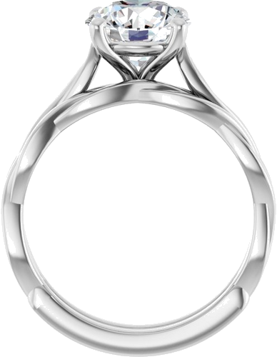 Sužadėtuvių Žiedas „Infinity-Inspired“ 14k white gold Round 8mm (7)