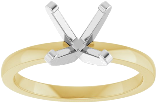 14K Yellow White 7.8-8.6 mm Round Solitaire Engagement Ring Mounting (3)