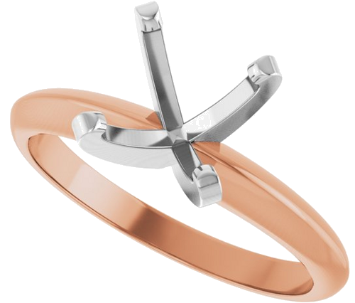 Sužadėtuvių Žiedas „Lightweight Solitaire“ 14k rose/white gold Round 7.8mm x 8.6mm (5)