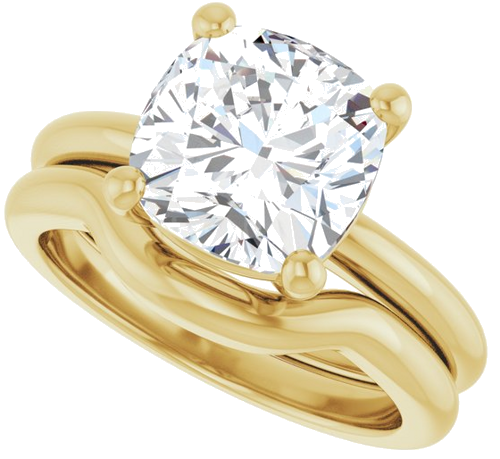 Sužadėtuvių Žiedas 14k yellow gold Cushion 9mm (10)