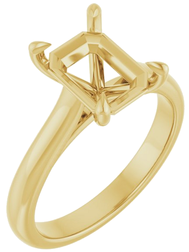 Sužadėtuvių Žiedas „Claw-Prong“ 14k yellow gold Emerald 9mm x 7mm (1)