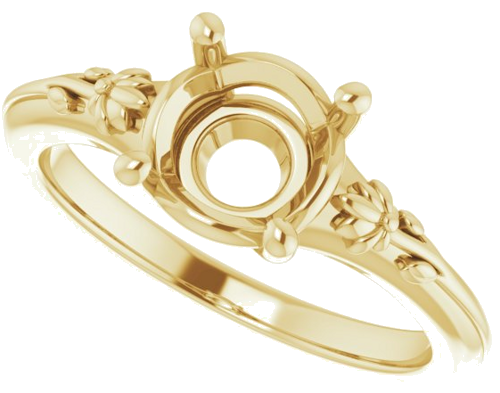 Sužadėtuvių Žiedas „Solitaire“ 585 Geltonojo Aukso Round 7.4mm (5)