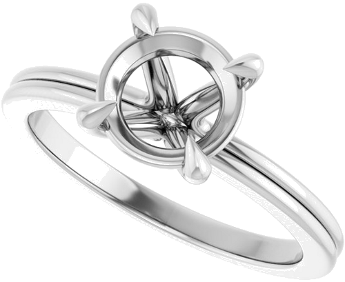 Sužadėtuvių Žiedas „Claw-Prong Solitaire“ 14k white gold Round 7.4mm (5)